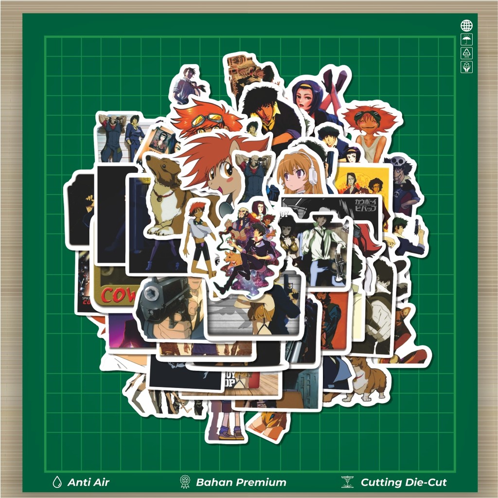 

HOT 50 PCS STIKER Sticker Anime Cowboy Bebop Stiker Fashion Cars Decal Dingin Kartu Album Custom Vinyl Anti Air- Sticker Aesthetic Buku Journal Koper Casing HP Tablet Laptop Helm Motor Botol Minum