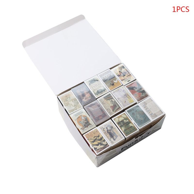 

One book with 122 sheets Mini Memo Pad Retro Matchbox Pattern Notebook Tearing Sticky Notepad Office School Stationery Supplies