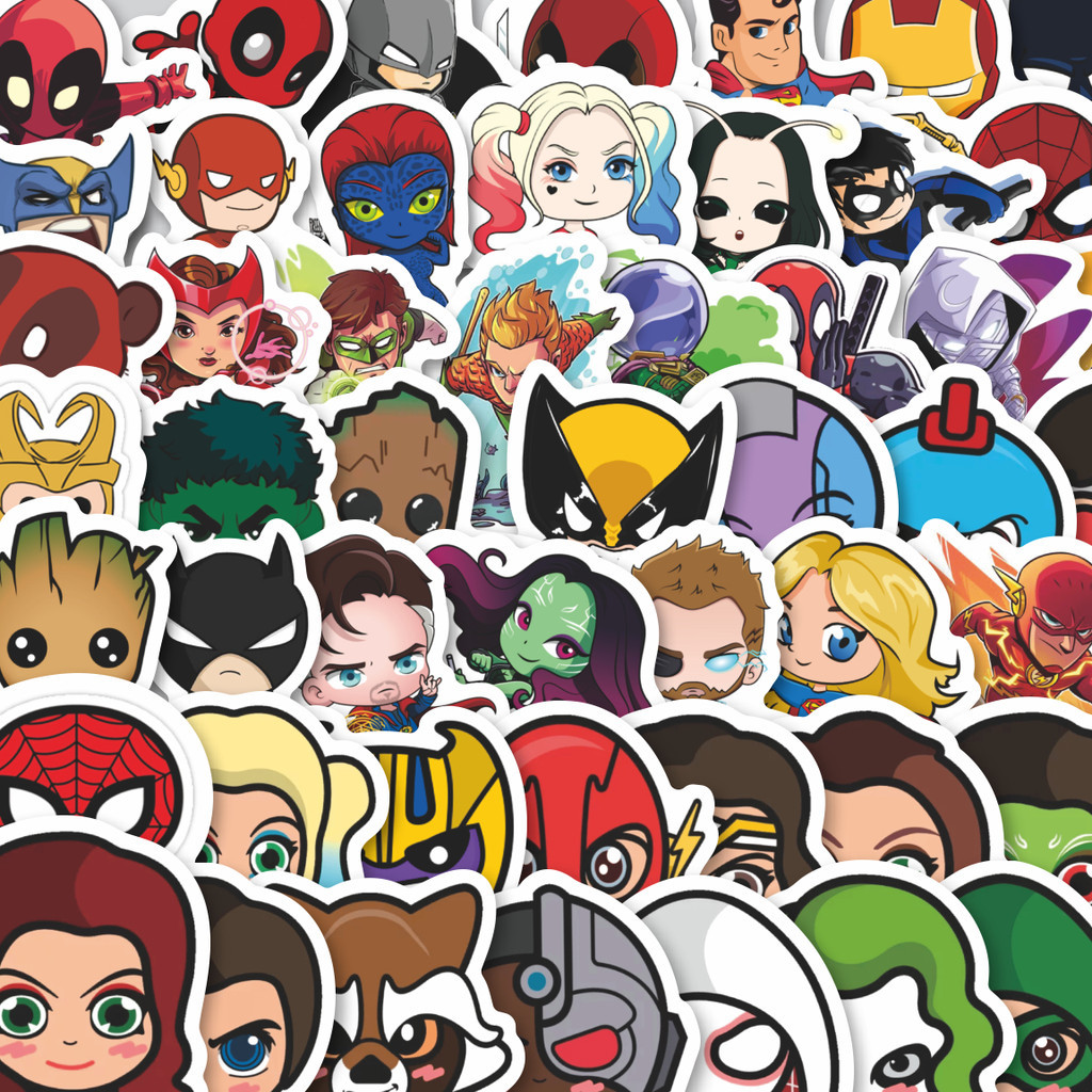 

Stiker Cutting Pack Stiker Kartun Chibi Marvel/Dc Isi 100Pcs Series Aesthetic Lucu Keren Untuk Koper Bahan Vynil