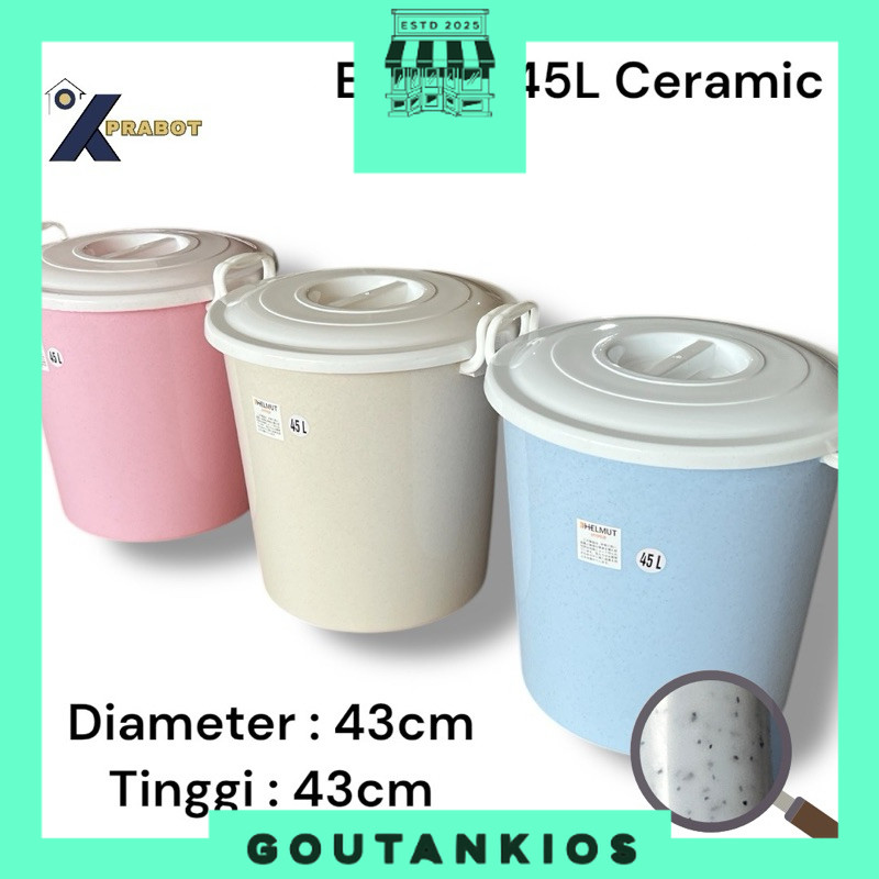 Ember Tutup Hyper Ceramic 45 Liter - Kprabot / Ember Mandi / Bak Mandi / Ember Jumbo / Ember Plastik