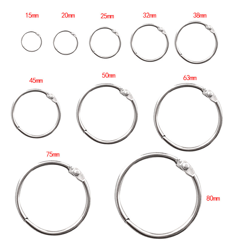 

High Quality 2/3/5/10Pcs Metal Ring Binder 15 - 80mm DIY Albums Loose-leaf Book Hoops Opening Office Binding Supplie Photo Album