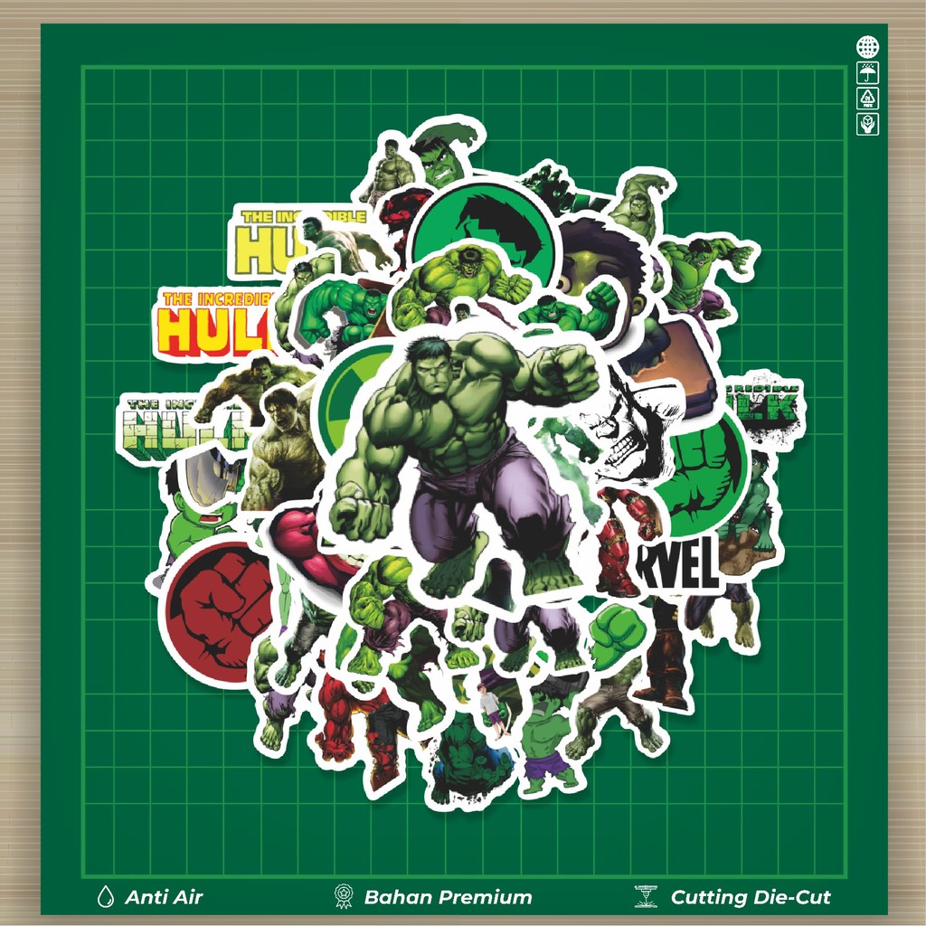 

HOT 50 PCS STIKER Sticker Kartun The Incredible Hulk Sticker Stiker Fashion Cars Decal Dingin Kartu Album Custom Vinyl Anti Air- Sticker Aesthetic Buku Journal Koper Casing HP Tablet Laptop Helm Motor Botol Minum