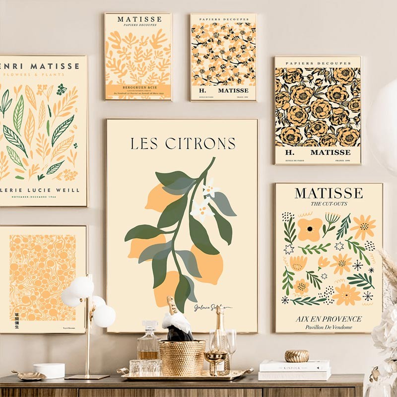 

Matisse Flowers Market Yayoi Kusama Abstract Wall Art Canvas Painting Posters and Prints Wall Pictures for Living Room Decor