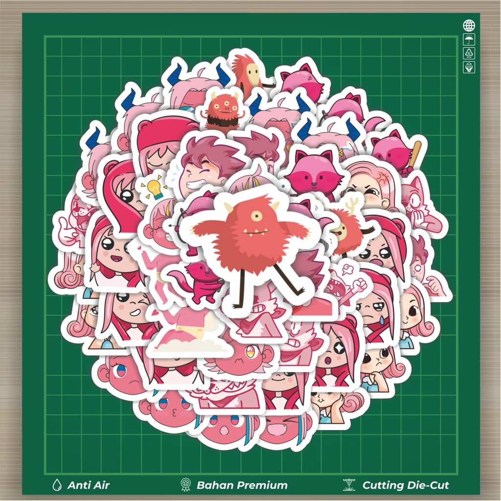 

HOT 50 PCS STIKER Stiker Pink Kartun Lucu Anime Dekorasi Lucu Kreatif untuk Notebook, Skateboard, HP