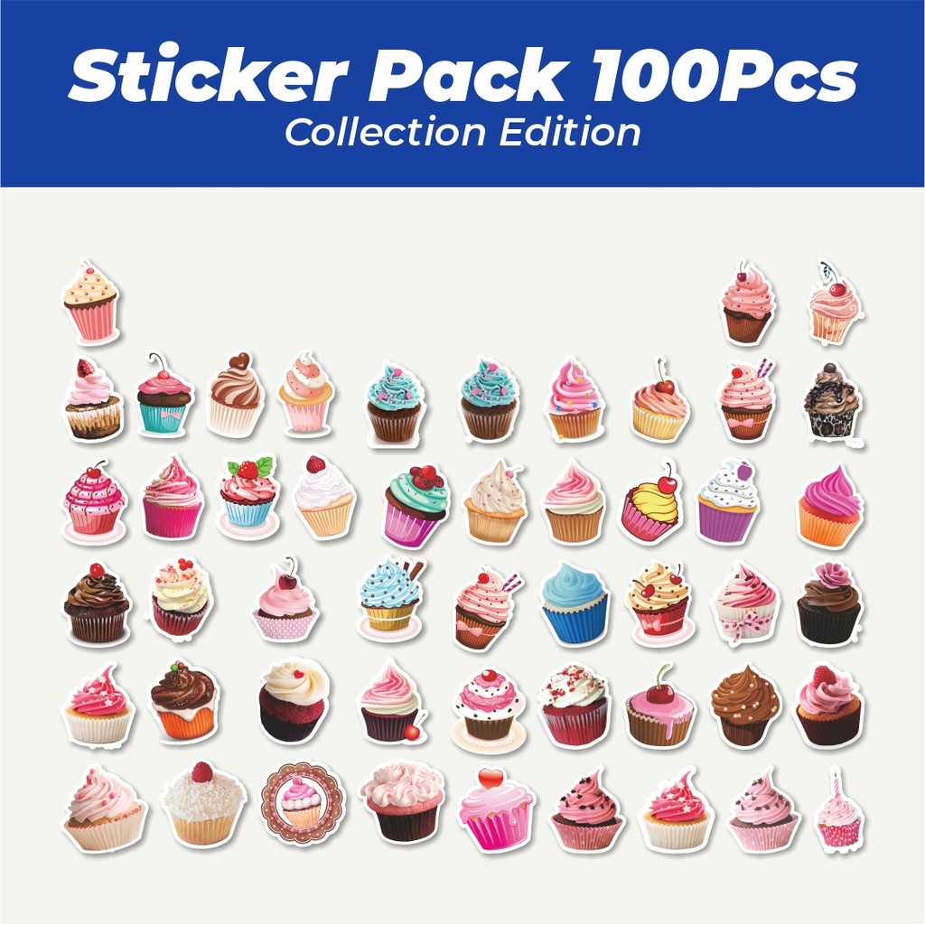 

Hot Stiker Delicious Cakes [Kue Lezat] Lucu Anti Air Stikers Berperekat Waterproof Sticker Decal Buat Motor Helm Buku Journal Koper Casing HP Laptop Botol Minum