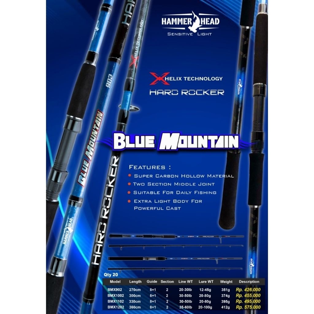 Joran Spinning Hammerhead Blue Mountain HARO Rocker Terlaris