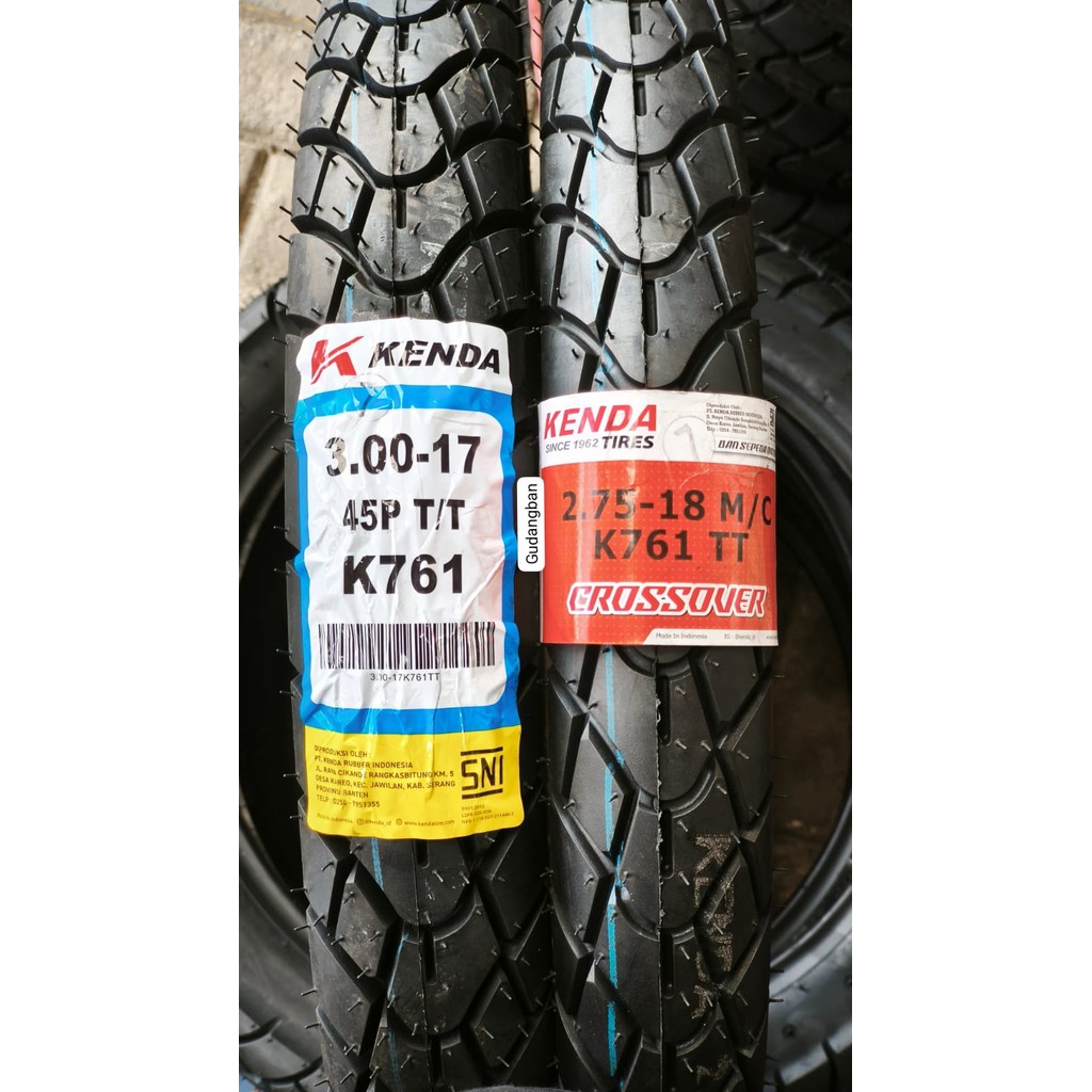 ( PAKET 2 BAN - RING 18 & 17  ) K761 KENDA 275 18 & 300 17 SEMI TRAIL HONDA WIN BINTER TUBETYPE