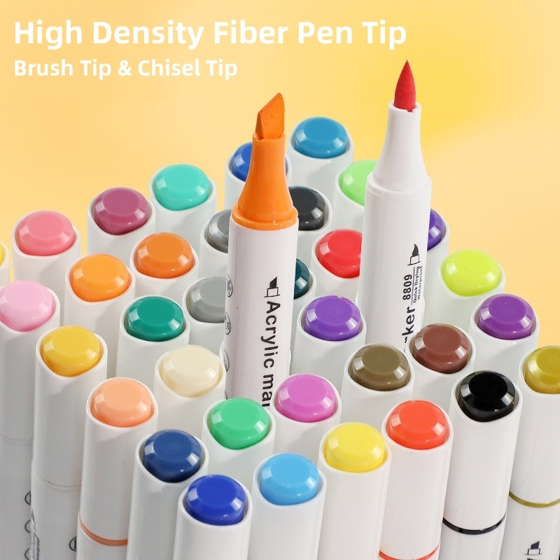 

18/36Pcs Acrylic Colors Markers Art Marker Painting Pens DIY Drawing for Card Rock Wood Stone Glass Children School Supplies