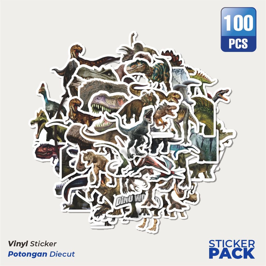 

Stiker Vinyl Stiker Dinosaur Series 1 Waterproof Aesthetic- Untuk Laptop, Motor, dan Helm - Paper Stationery Pack