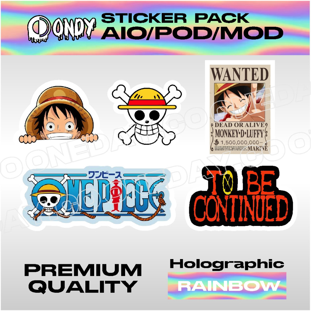 

Sticker Pack Hologram All in one A I O - One Piece Series By ONDY.CO