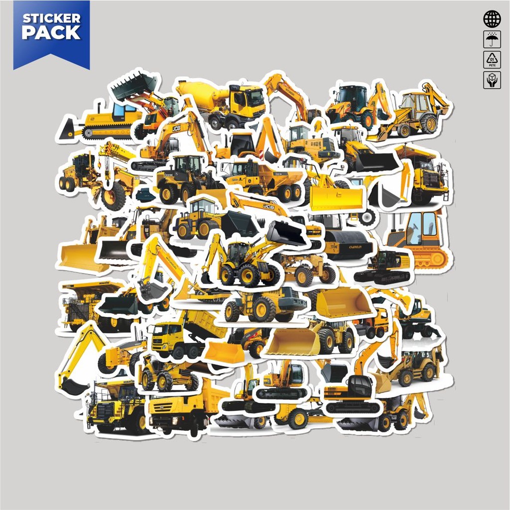 

[100PCS]Stiker Pack Stiker Kartun Vehicle Series 1 [Kendaraan] Aesthetic Vinyl Anti Air Dekorasi Sticker Laptop Buku Journal Koper Helm Casing HP Gitar Helm Skateboard