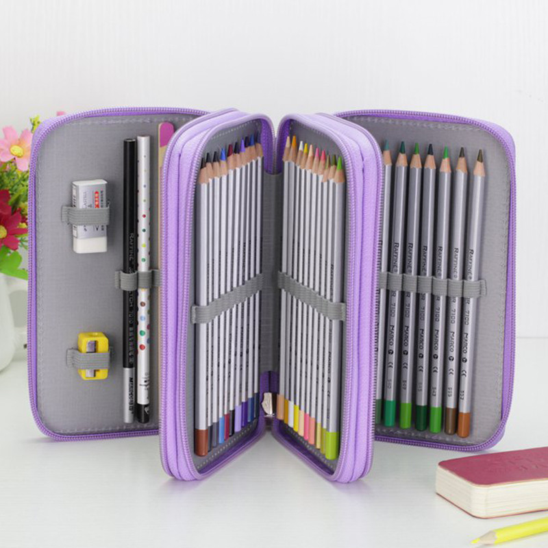 

32/48/72 Holes Pencil Case for Colored Pencils Multifunction Large Capacity Art Drawing Pen Storage Bag School Stationery