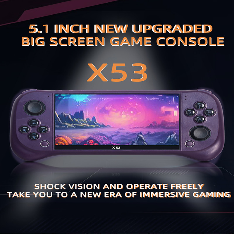 Children's Game Console X53 Handheld Game Console HD 5.1 Inch Large Screen Retro Music Video Playbac