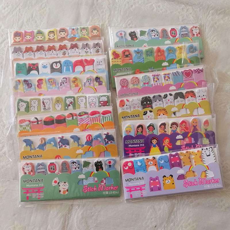 

1Pc Kawaii Cartoon Animals Marker Memo Pad Stationery Bookmark Flags Index Tab Sticky Notes Label Paper Stickers