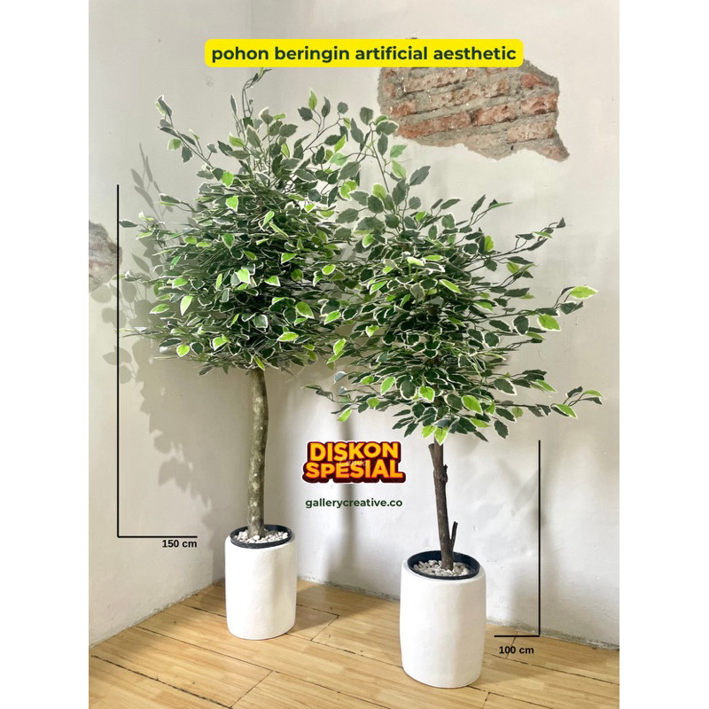 New pohon artificial aesthetic beringin varigata hiasan rumah - bunga hias sudut ruang tamu besar ti
