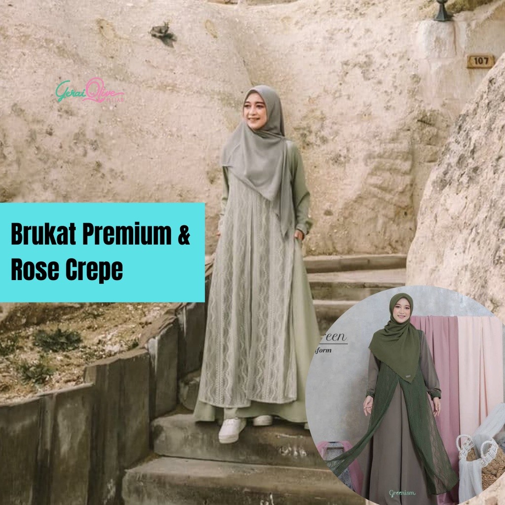 Gamis Greenism Brukat Premium Mahreen Dress Busui