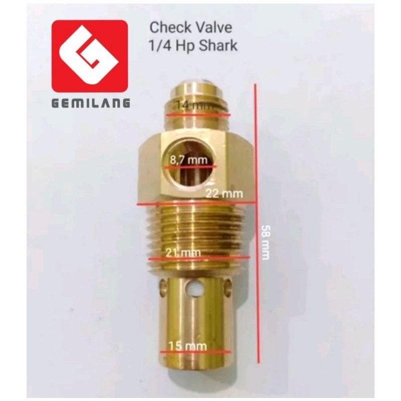 Check Valve Kompresor  1/4 hp