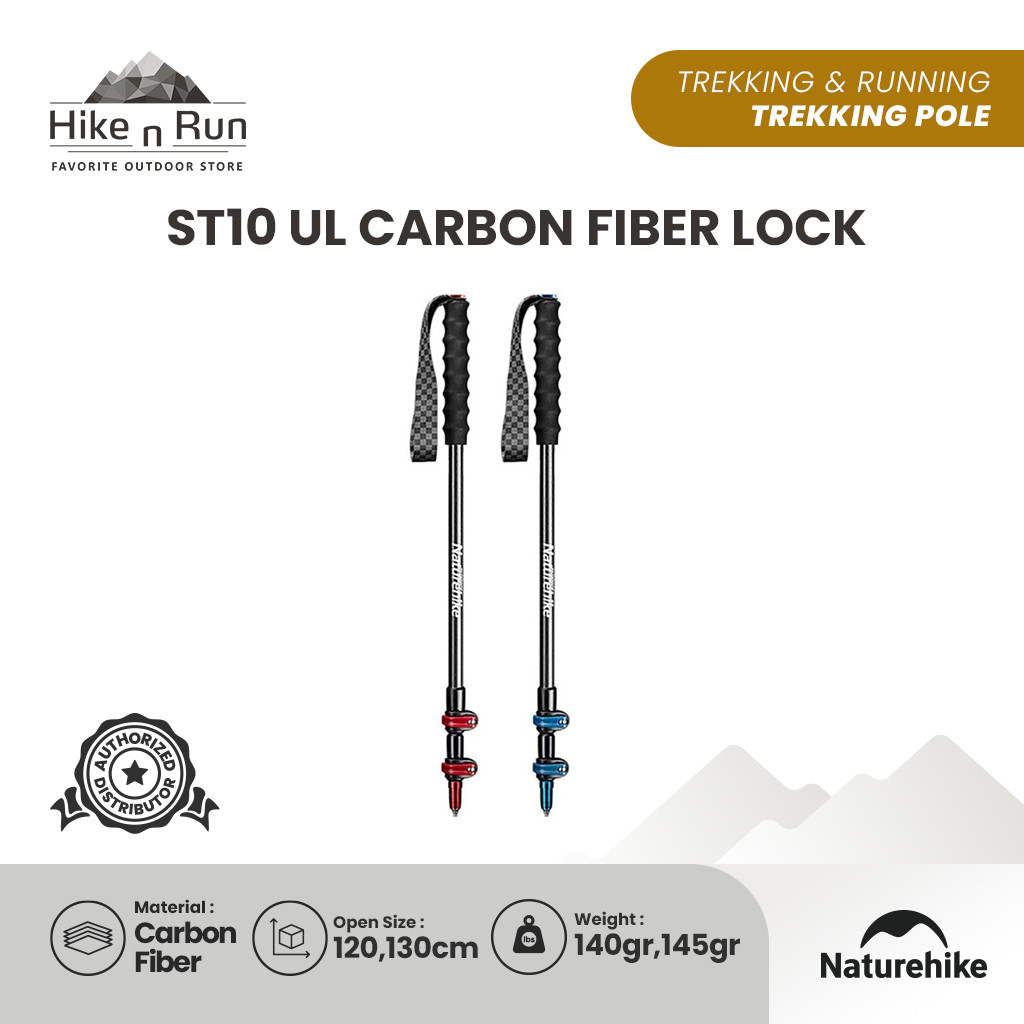 Naturehike NH19S010-T ST10 Trekking Pole Carbon Ringan