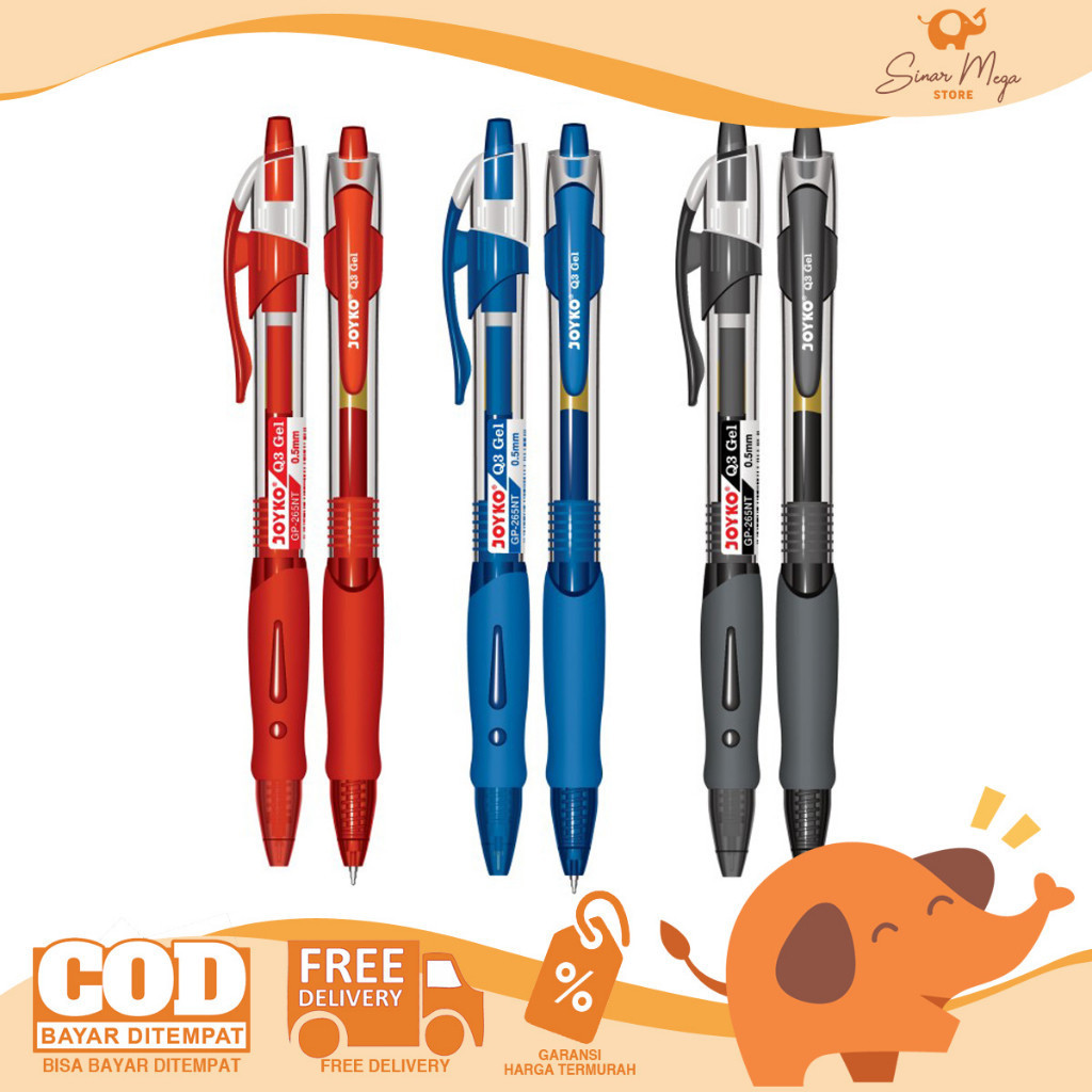 

Joyko Q3 Gel Pen Pulpen GP-265NT (Needle Tip) Ballpoint Berkualitas