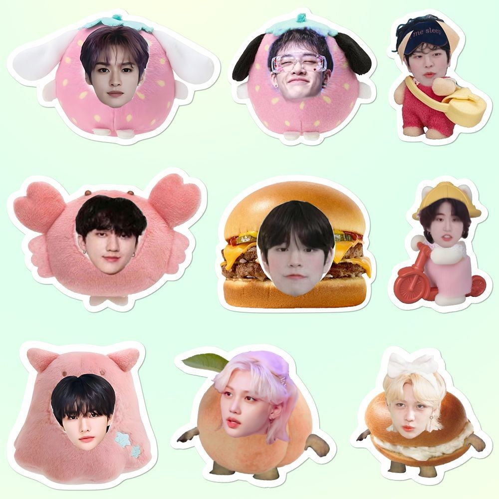 

80pcs Kpop Korean Boy Group Big Head Stickers New Kpop Idols Stray Support Luggage Accessories Desktop Waterproof Stickers Gift