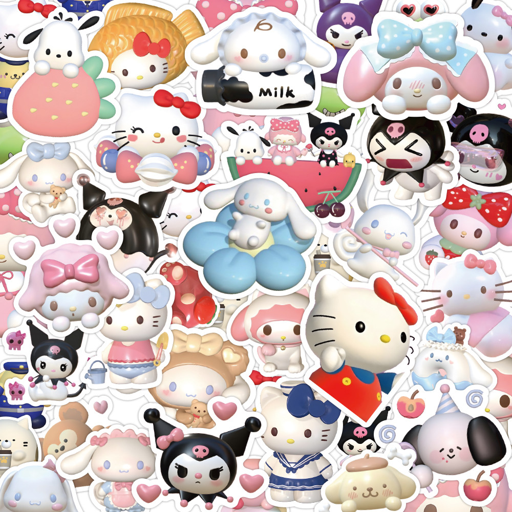 

10/30/60/120pcs Mixed Sanrio Anime Graffiti Stickers Kawaii Cute Cartoon Kids Sticker Toy Gift Phone Suitcase Skateboard Decals