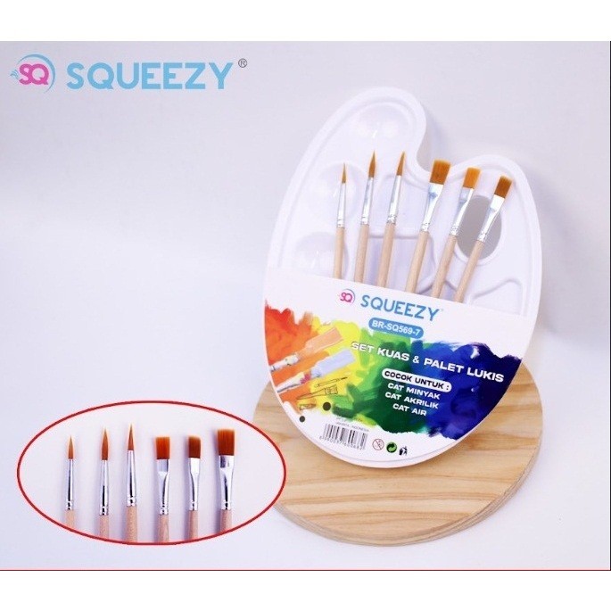 

SQUEEZY set kuas +palet lukis