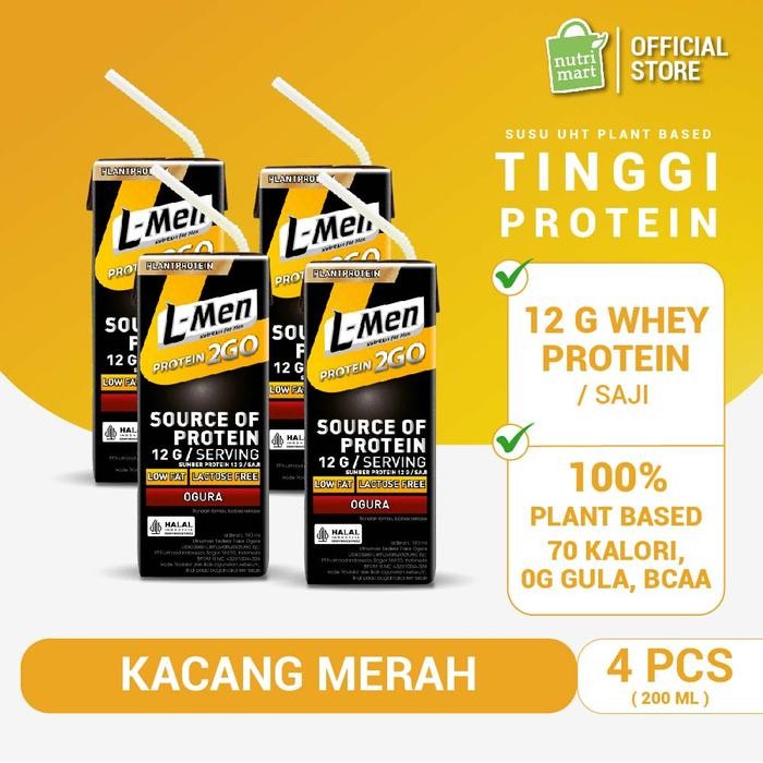 

Hot Produk 4 Packs - L-Men UHT Plant Protein 2GO Ogura (Kacang Merah) 190 ml Terbaik dan Terlaris