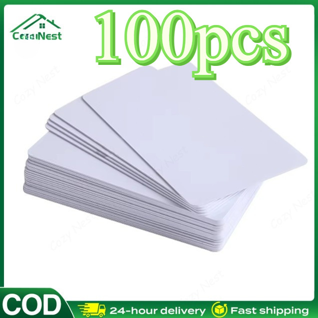 100pcs Kartu Pvc Polos Blank iD card Tanpa Chip Thermal Overlay ISO rfid/Kartu PVC inkjet / ID Blank