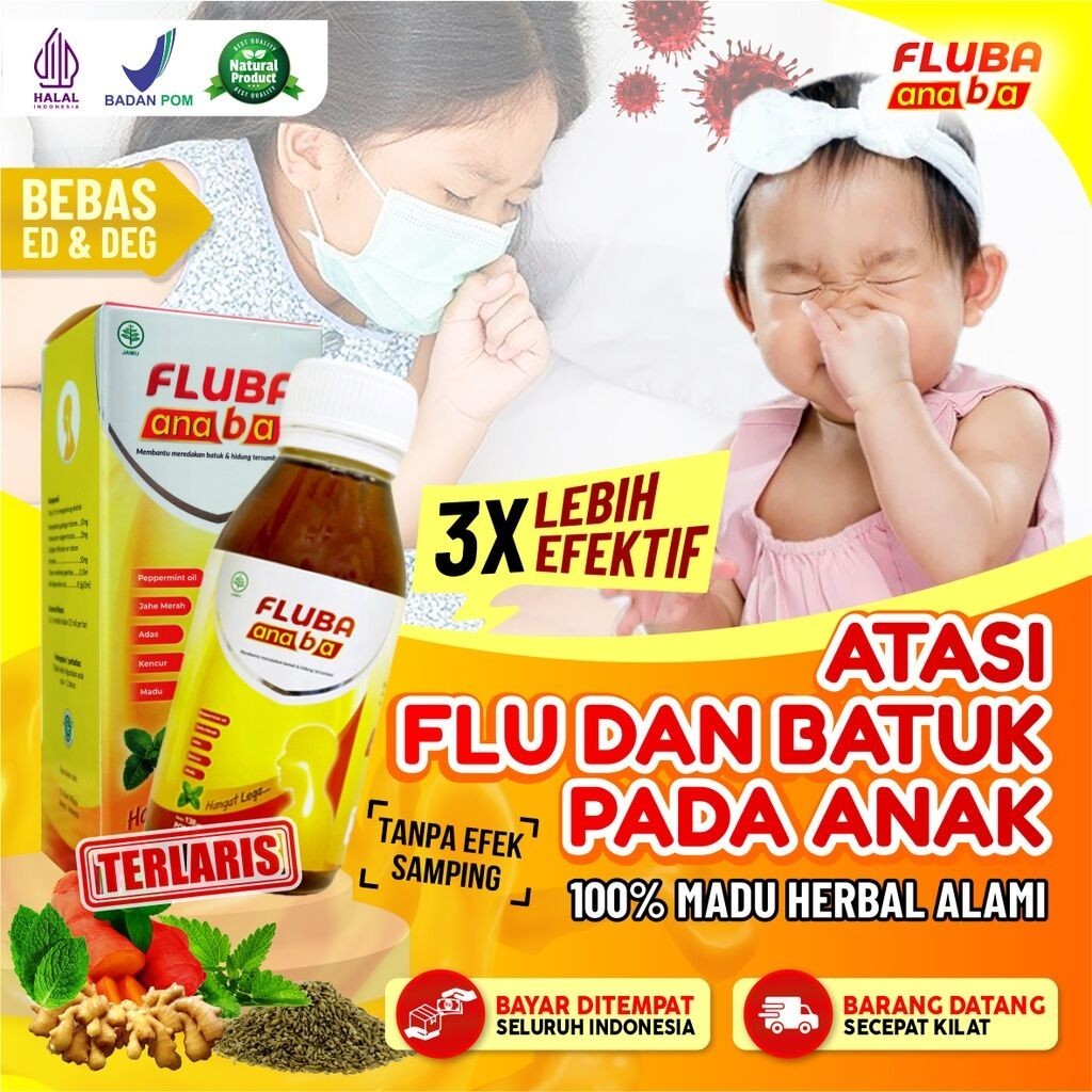 

Madu Herbal Fluba Anaba 130 ml - Atasi Batuk Pilek Anak - Halal BPOM