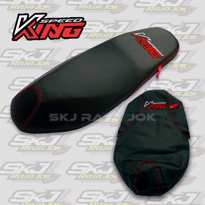 Kulit Jok Motor Logo (KING SPEED,KING DRAG) Variasi Bordil Motor Matic/Bebek Motor,Vario,Beat,Nmax,P