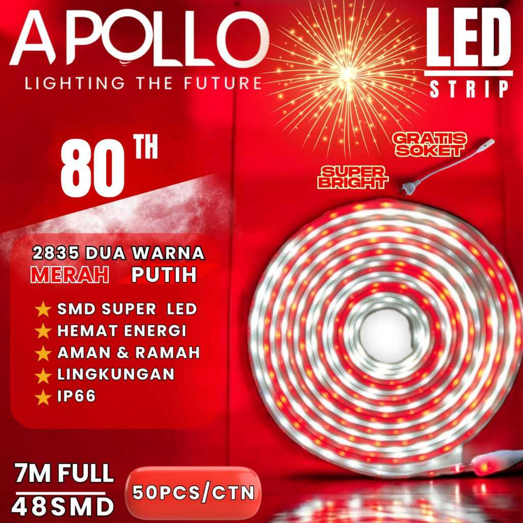 Strip light / Lampu Selang Tinggal COLOK langsung nyala Warna Warni / Merah Putih Kelap Kelip 5 / 7 