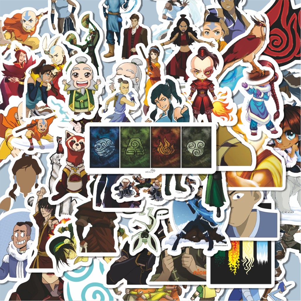 

100PCS Lucu Stiker Nickelodeon Series Avatar Bender Character Mix 2 Stiker Aesthetic Stiker Anti Air Stikers Berperekat Waterproof sticker decal buat Motor Helm Buku Journal Koper Casing HP Laptop Botol Minum Hadiah anak