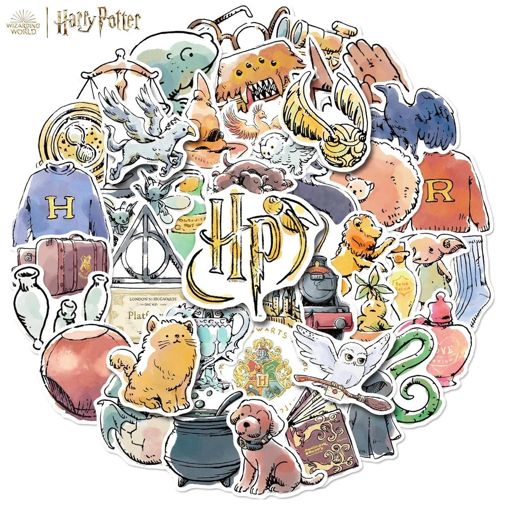 

50PCS Variety of Classic Movie Harry Potterly Magic Academy Retro Series Tide Play Academy Logo Waterproof Sticker