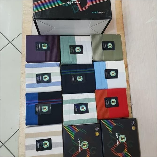Sarung GAJAH DUDUK Multicolour Multi Color Kain Tenun Motif Warna Dewasa Pria Laki Nusantara Sholat 