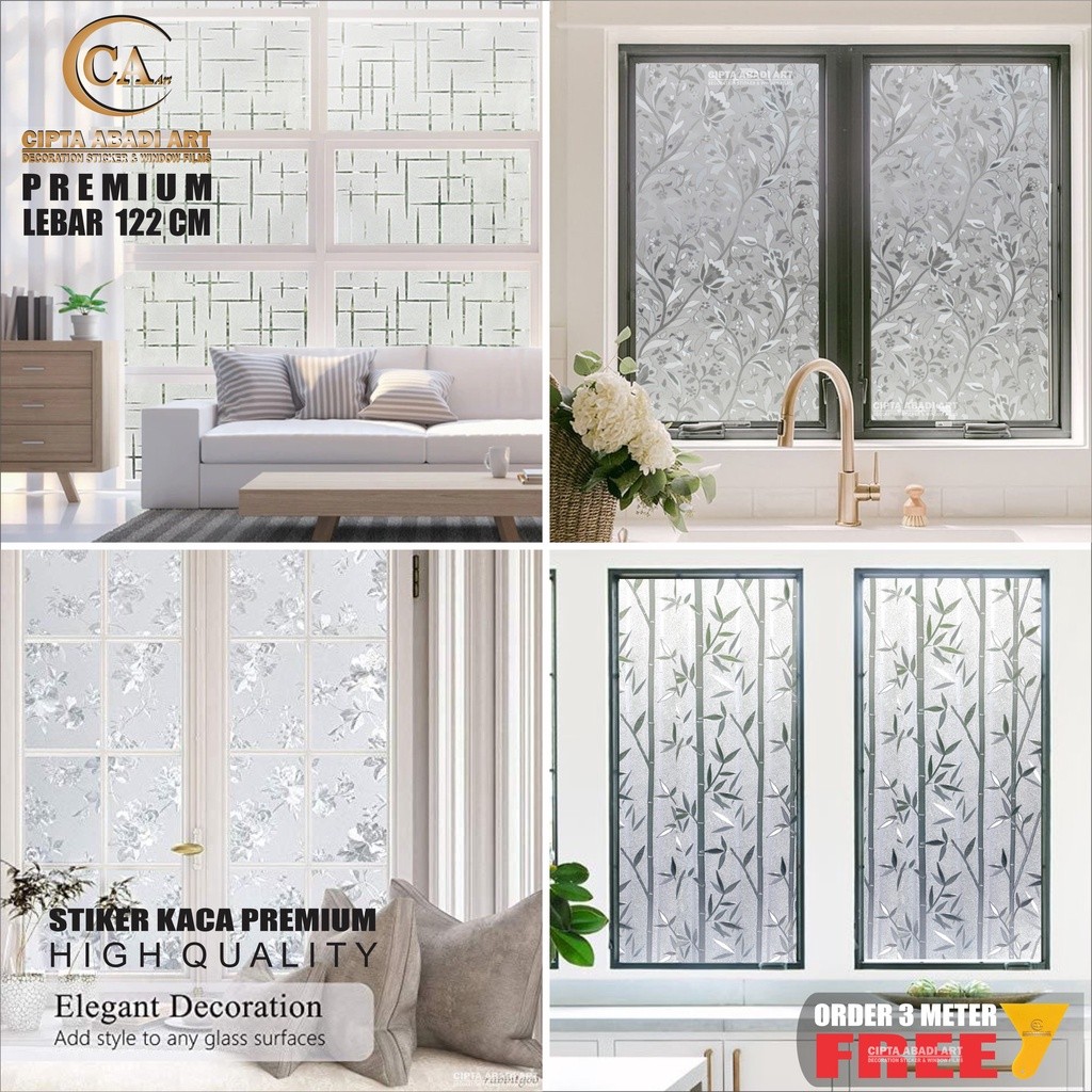Stiker Kaca Sticker Kaca  Stiker Kaca Jendela  Stiker Kaca Bunga Tulip Premium Stiker Kaca Tebal  St