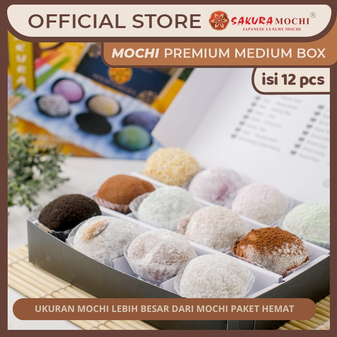 

Medium Box Isi 12Pcs - Mochi Sakura - Sakura Mochi - Premium Medium Box- Mochi sakura jogja