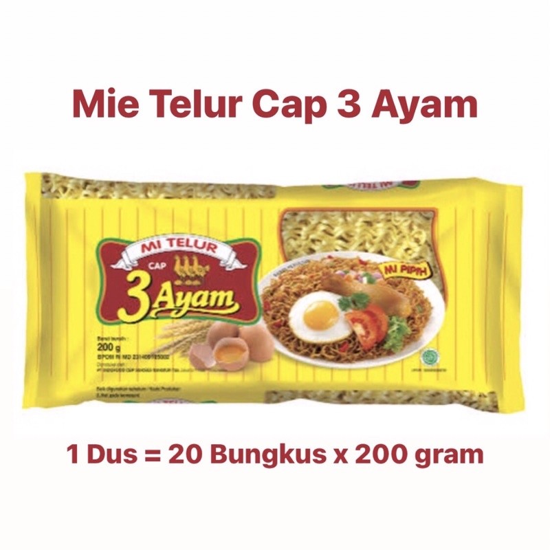 

Mie Telor Cap 3 Ayam / Mie 3 Ayam Telor
