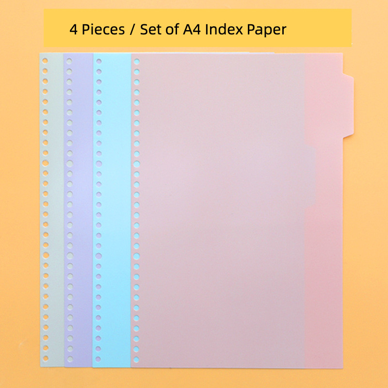 

A4 Index Pages Classification Pp Paper 4 Pieces/set For Loose-leaf Binder Notebook