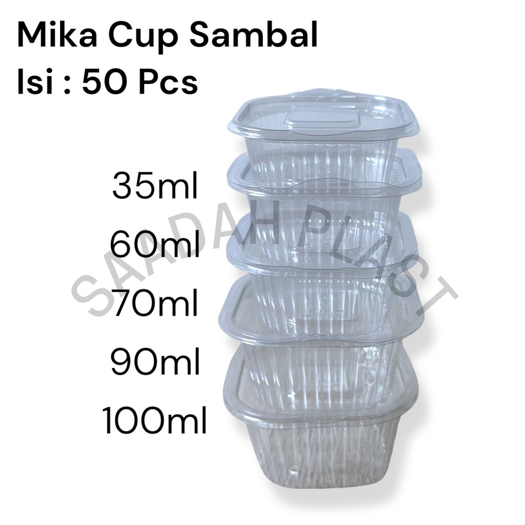 (ISI 50) Mika Cup 35ml 60ml 70ml 90ml 100ml Belimbing / Tempat Saos Sambal Puding Jelly Ketchup