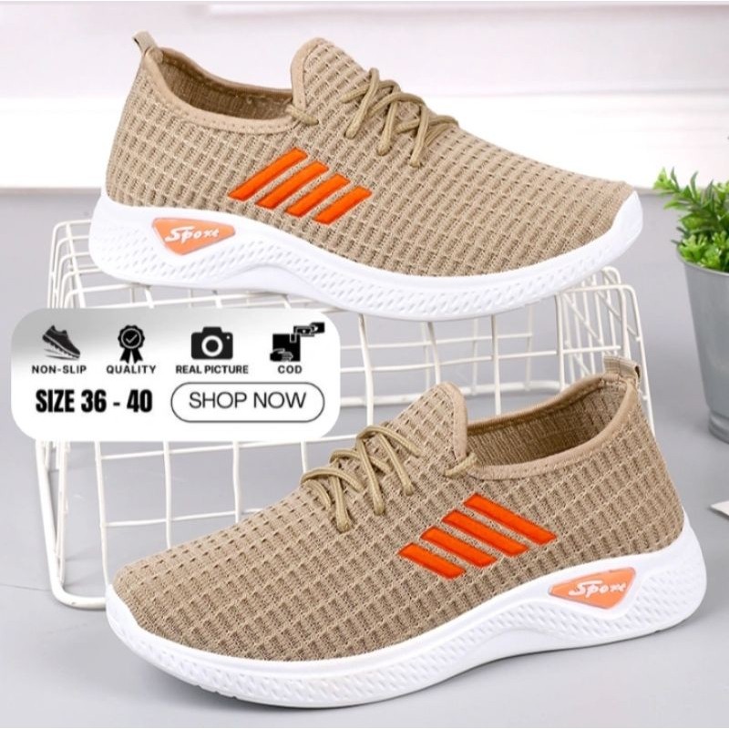 SEPATU SNEAKERS WANITA GARIS OLAHRAGA SPORTY SW05 SW05N