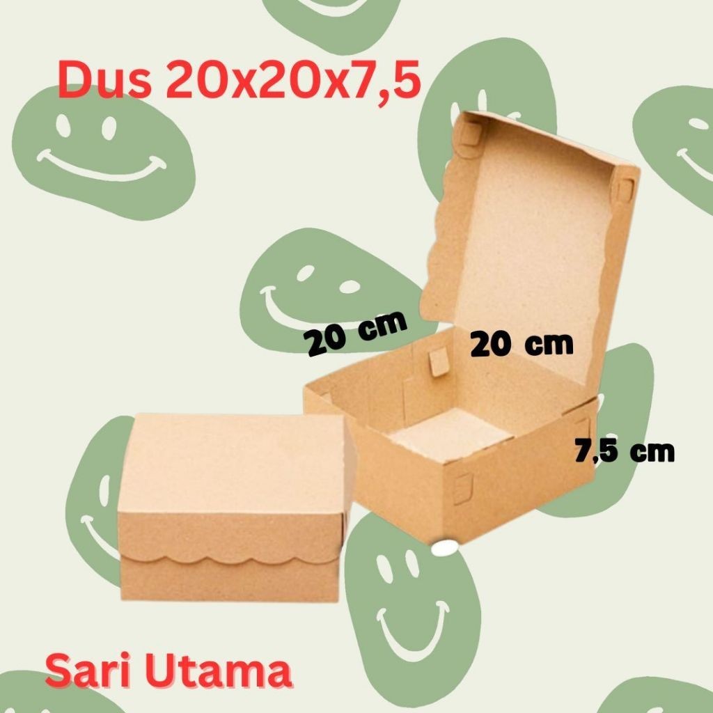 

Box Dus Nasi Kraft Renda R10 20x20 Kotak Katering 310gr 1 pack Isi 100 pcs