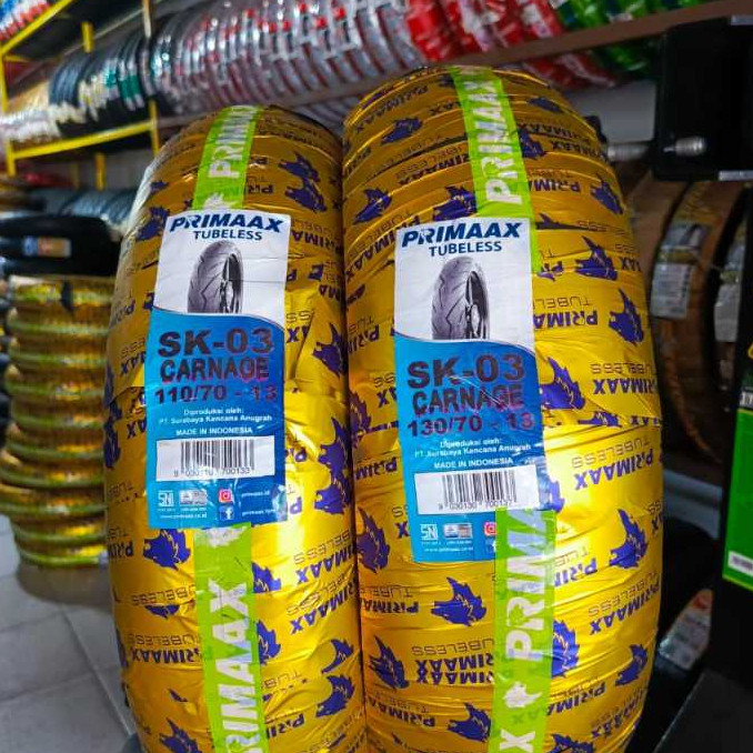 sepasang/satuan ban primax sk-03 carnage ukuran 110/70 and 130/70 ring 13 tubeless