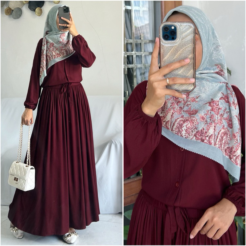 AURELIA dress by ZALFA OUTFIT / gamis polos / dress polos / gamis rayon