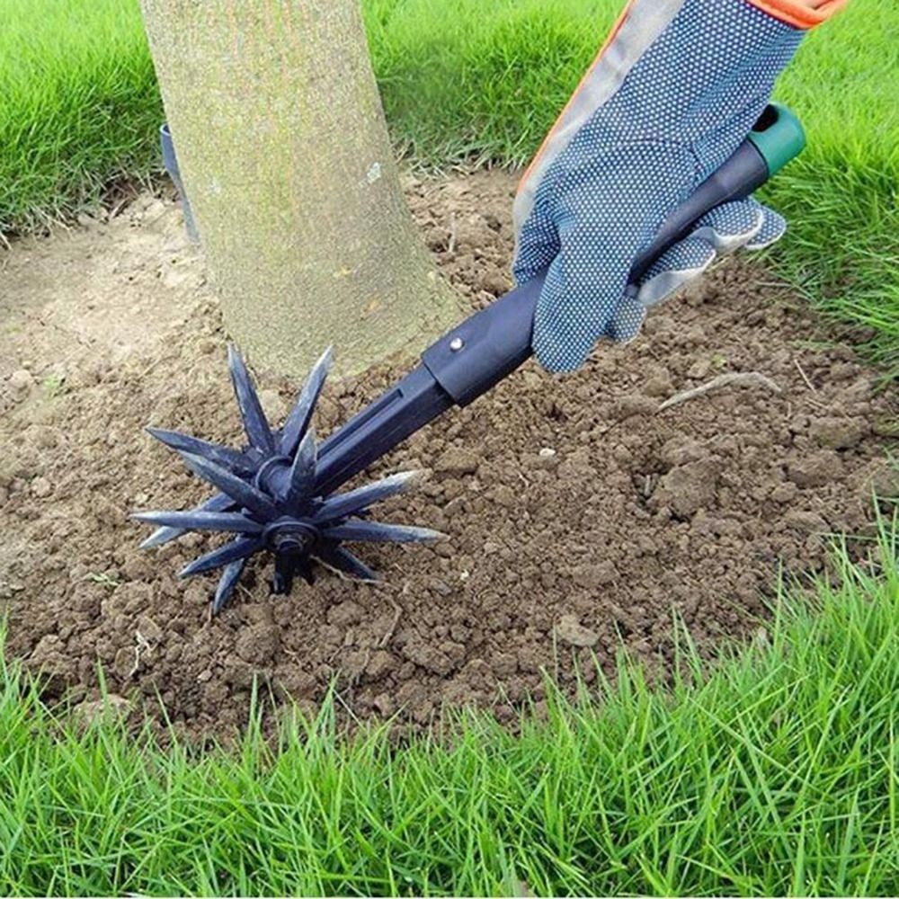 Rotary Cultivator Garden Lawn Tiller,Adjustable Gardening Rotary Tiller and Hand-Held Garden Cultiva