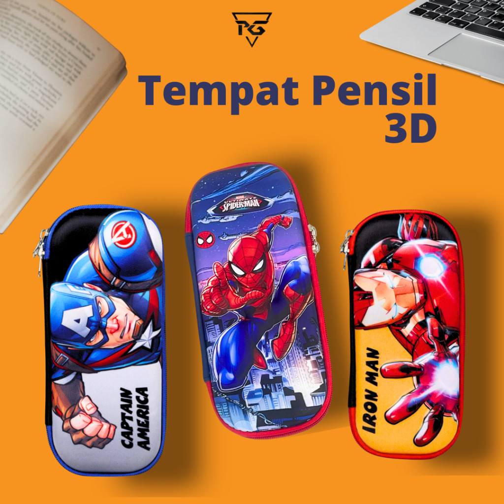 

COD Tempat Pensil Anak Laki Laki Alat Tulis Gambar 3D Timbul Berkarakter Superhero - Kotak Pensil