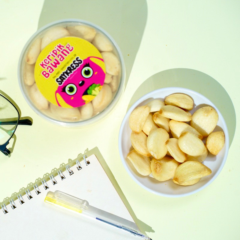 

Saykress Keripik Bawang Putih Toples 300ml | Camilan Sehat Tanpa Tepung | Snack Bawang Utuh NO MSG