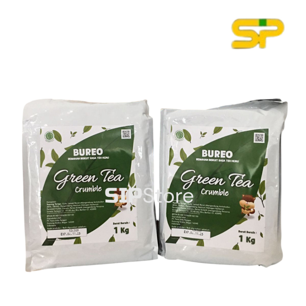 

BUREO GREEN TEA Crumble @1kg / Bureo Bubuk Crumble Green Tea 1kg