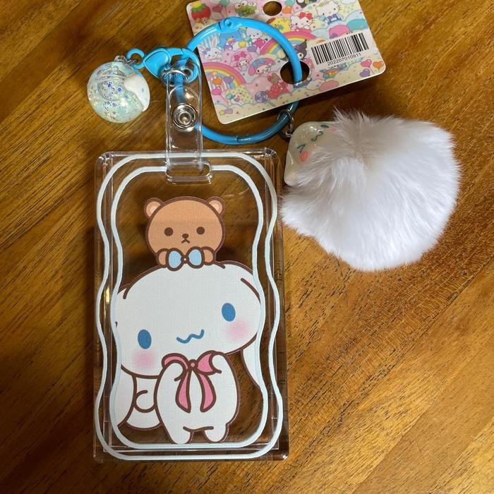 

BEST~[Terlaris] AKKY02 Sanri Tag ID Name Card Holder E-Money E-Toll Card Super Cute Pompom Bulu Kuromi Melody Hanggyodon Kartun Card Holder Access Card ID Buss Subway MRT Trans -J Badge Card Holder Name Tag - cinamoroll