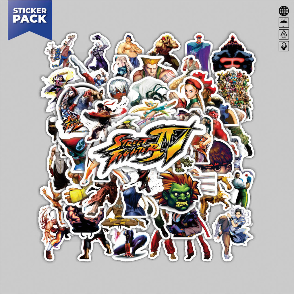 

[100PCS]Stiker Pack Stiker Video Game Series Street Fighter Character Mix 4 Aesthetic Vinyl Anti Air Dekorasi Sticker Laptop Buku Journal Koper Helm Casing HP Gitar Helm Skateboard