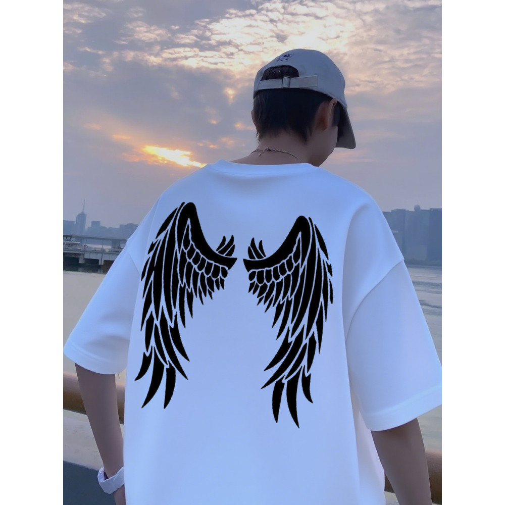 HEAL HEART JS TSHIRT FASHION TX193 MODEL SAYAP DTF PRINTING OVERSIZE LONGGAR TSHIRT UNISEX 100% KATU